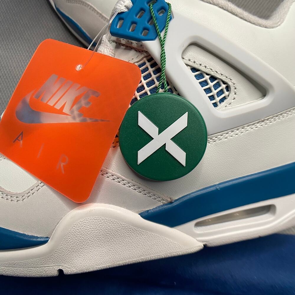 Air Jordan 4 Retro Sneakers Men Sz 10.5 Industrial Blue High Top Heritage - Picture 10 of 14